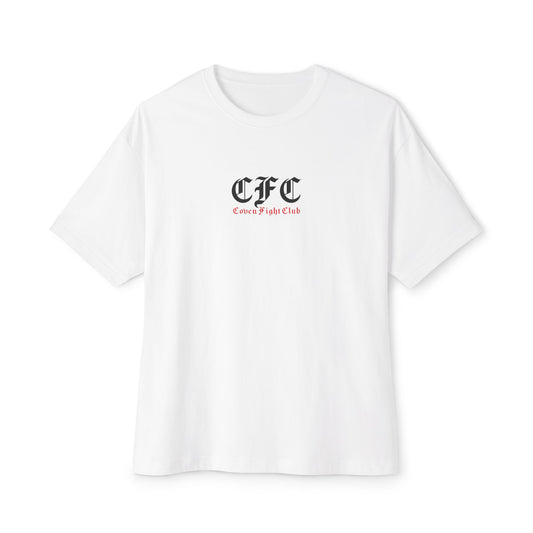 Graphic Boxy Tee — 'Conquer Fear, Bust the Lies' Gothic Logo