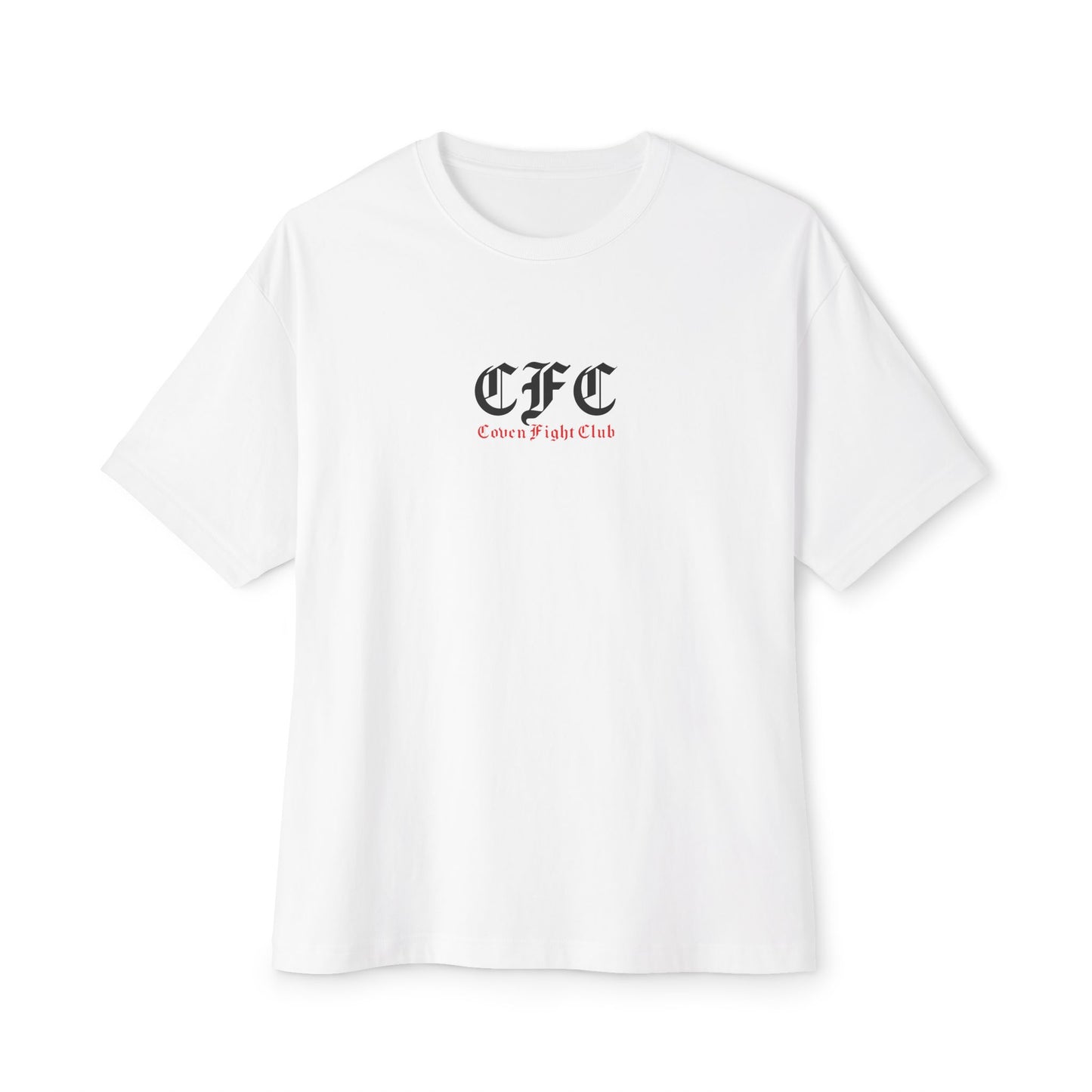 Graphic Boxy Tee — 'Conquer Fear, Bust the Lies' Gothic Logo